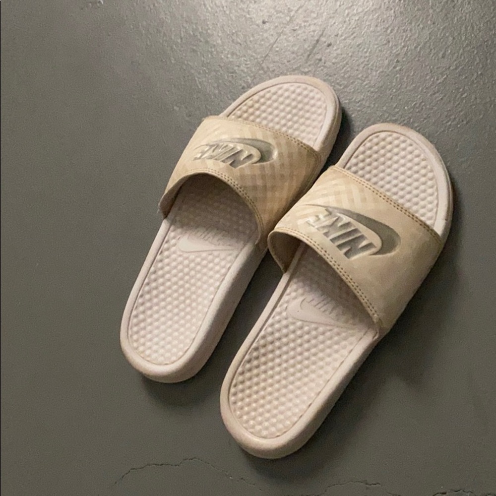 Nike white slides